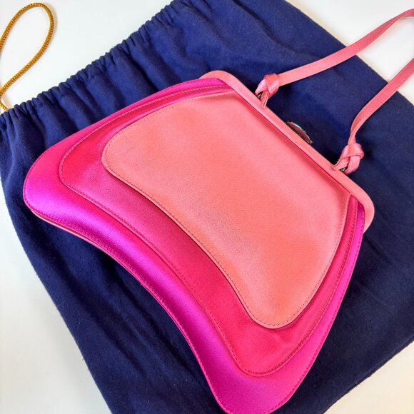 Philip Treacy London Sculptural Bag Hot Pink & Corals Luxury Rare Mint - Picture 4 of 13